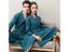 Couple Green Long Bathrobe Spring Autumn New Waffle Robe Gown V-Neck Soft Carousel 3