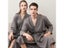 Couple Green Long Bathrobe Spring Autumn New Waffle Robe Gown V-Neck Soft Carousel 6