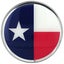 Texan Flag Lensed Chrome Round Decal Badge - Cars, Bikes, Laptops, Carousel 1