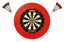 Winmau Blade 6 TRIPLE CORE Dart Board + Red Dartboard Surround + Darts Carousel 1