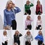 Satin Women Shirt Long Sleeve Solid Blouse Casual Autumn Winter Lapel Carousel 2