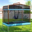 Trampoline 6ft Kids 2-in-1 Swing Belt Safety Net Gift Rectangle Orange Carousel 7