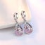 925 Sterling Silver Pear Shape Cat's Eye Stone Earrings "Trinity" (Pink) Carousel 4