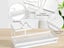 Toothbrush Holder 4 Slots Metal Organizer with Drainage White Carousel 4