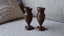 $50 NR Vintage Old carved wood chalice / cups / wine goblets x 2 Carousel 1