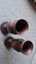 $50 NR Vintage Old carved wood chalice / cups / wine goblets x 2 Carousel 3