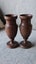 $50 NR Vintage Old carved wood chalice / cups / wine goblets x 2 Carousel 5