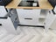 Modern light grey melamine and dark wood-look kitchen flat pack – Showroom Carousel 7