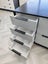 Modern light grey melamine and dark wood-look kitchen flat pack – Showroom Carousel 10