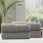 4pc Renee Taylor Cobblestone Bath Towel Sheet 650GSM 160cm Cotton Ribbed Granite Carousel 1