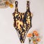 Womens One Piece Flame Print High Cut Bodysuit Swimsuit Bikini Swimwear Bathing Carousel 5