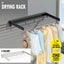 Drying Rack Wall Mounted Clothes Airer Rail Indoor Outdoor Folding Dryer-White Carousel 3