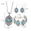 Women Fashion Vintage Charm Style Green Turquoise Bracelet Necklace Earrings Je Carousel 2