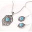 Women Fashion Vintage Charm Style Green Turquoise Bracelet Necklace Earrings Je Carousel 4