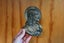 Vintage small cast brass Jesus hanging plaque Carousel 5