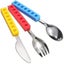 3-piece Set Baby Food Supplement Tableware Silicone Spoon Building Block Knife Carousel 3