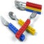 3-piece Set Baby Food Supplement Tableware Silicone Spoon Building Block Knife Carousel 4