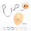 Stylish Simple Fake Nose Ring Hoop Fish Hook Stainless Steel Nail - Set Of 5 Carousel 3