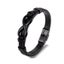 Stainless Steel Leather Bracelet Infinity Logo Special Popular Pattern Menand... Carousel 1