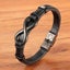 Stainless Steel Leather Bracelet Infinity Logo Special Popular Pattern Menand... Carousel 2