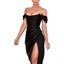 Women's Black Off shoulder Corset Dress With High Split Se x y Party Wedding Mi Carousel 3