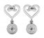 18K White-gold Koru Crystal Heart Earrings "Hailey" Carousel 4