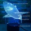 Battery Operated 3D Illusion Shark Lamp Night Light for Kids Room and Decoration Carousel 3