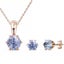 Rose Gold Premium Crystal Jewellery Set "Alexandra" (Pale Blue) Carousel 1
