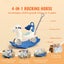 New 4 in 1 Rocking Horse for Toddlers 1-3 Years Ride on Toy with Sound Blue Carousel 2