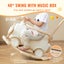 New 3 in 1 Rocking Horse for Toddlers 1-3 Years Ride on Toy with Board White Carousel 5