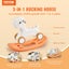 New 3 in 1 Rocking Horse for Toddlers 1-3 Years Ride on Toy with Board Red Carousel 2