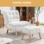 Levede Accent Ottoman Chair Footstool Leathaire Vanity Makeup Stool Lounge White Carousel 7