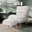 Levede Accent Ottoman Chair Footstool Leathaire Vanity Makeup Stool Lounge White Carousel 10