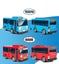 4pcs/set Bus Toys Car Ejection Toy Bus Model Toy Diecasts Toy Vehicles Car Kids Carousel 4