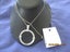 ** NEW** Marble Ring Pendant Necklace on Long 90cm Silver Chain Carousel 1