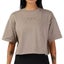 FOX RACING WOMENS WORDMARK CROP TEE [TAUPE] Carousel 1