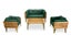 Dover Indoor- Covered Outdoor Sofa Set with One Coffee Table, Green Carousel 1