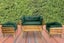 Dover Indoor- Covered Outdoor Sofa Set with One Coffee Table, Green Carousel 2