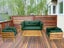 Dover Indoor- Covered Outdoor Sofa Set with One Coffee Table, Green Carousel 3