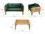 Dover Indoor- Covered Outdoor Sofa Set with One Coffee Table, Green Carousel 4