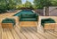 Dover Indoor- Covered Outdoor Sofa Set with One Coffee Table, Green Carousel 6