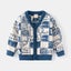Boys Warm Knit Pullover Sweater Cartoon Tiger And Crocodile Pattern Carousel 1