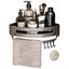 1pc Wall Non-Drill Aluminum Bathroom Storage Rack Wall-Mounted Corner Shelf Carousel 3