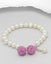 Beautiful Pearl and Sterling Silver Crystal bracelet - Pink Carousel 1