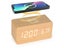 Digital Alarm Clock Wooden Temperature LED Clock with Wireless Charger Wood Carousel 3