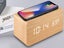 Digital Alarm Clock Wooden Temperature LED Clock with Wireless Charger Wood Carousel 4