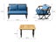 Compton Indoor- Covered Outdoor Sofa Set with Coffee Table, Blue Carousel 4