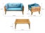 Dover Indoor- Covered Outdoor Sofa Set with One Coffee Table, Light Blue Carousel 3