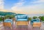 Dover Indoor- Covered Outdoor Sofa Set with One Coffee Table, Light Blue Carousel 9