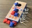 Cornhole Toss Party Drinking Game with 4 Cups Sandbag Throw Game Wooden Carousel 7